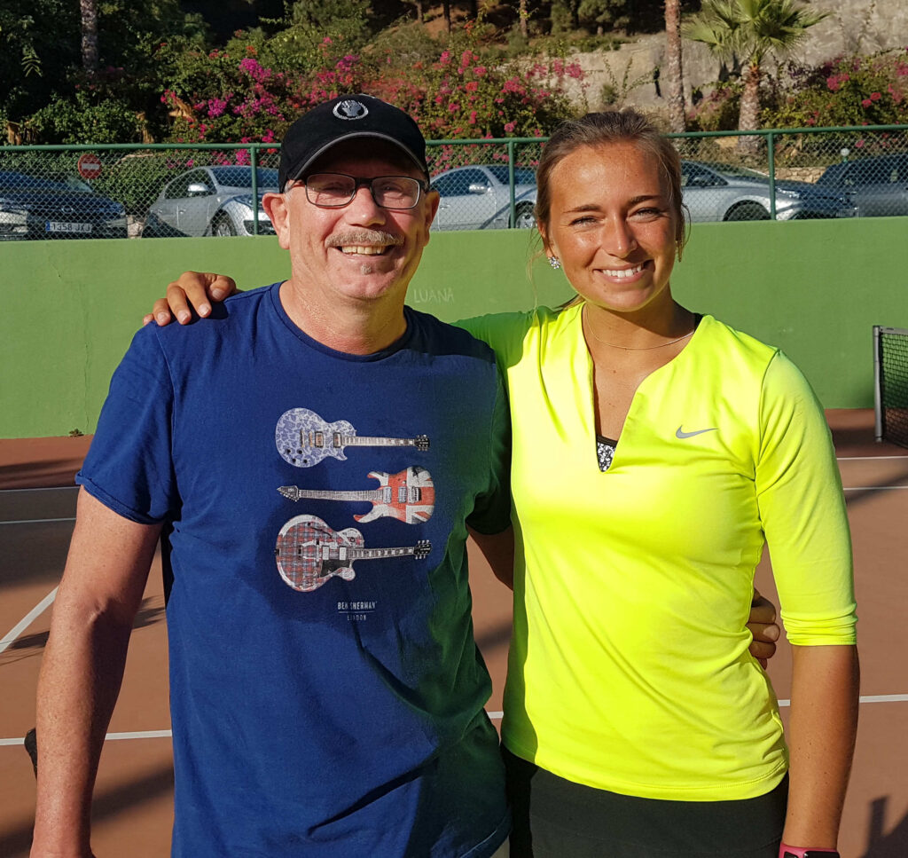ITF Senior Competition player takes lessons at Tennis Academy Nikita before a game at the Costa del Sol